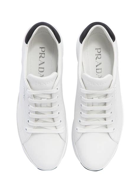 prada white sneakers womens|prada leather sneakers women's.